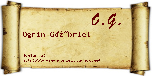Ogrin Gábriel névjegykártya